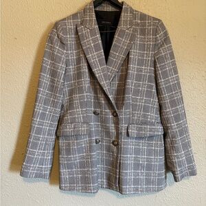 Zara Gray Blazer Classic Suit Jacket